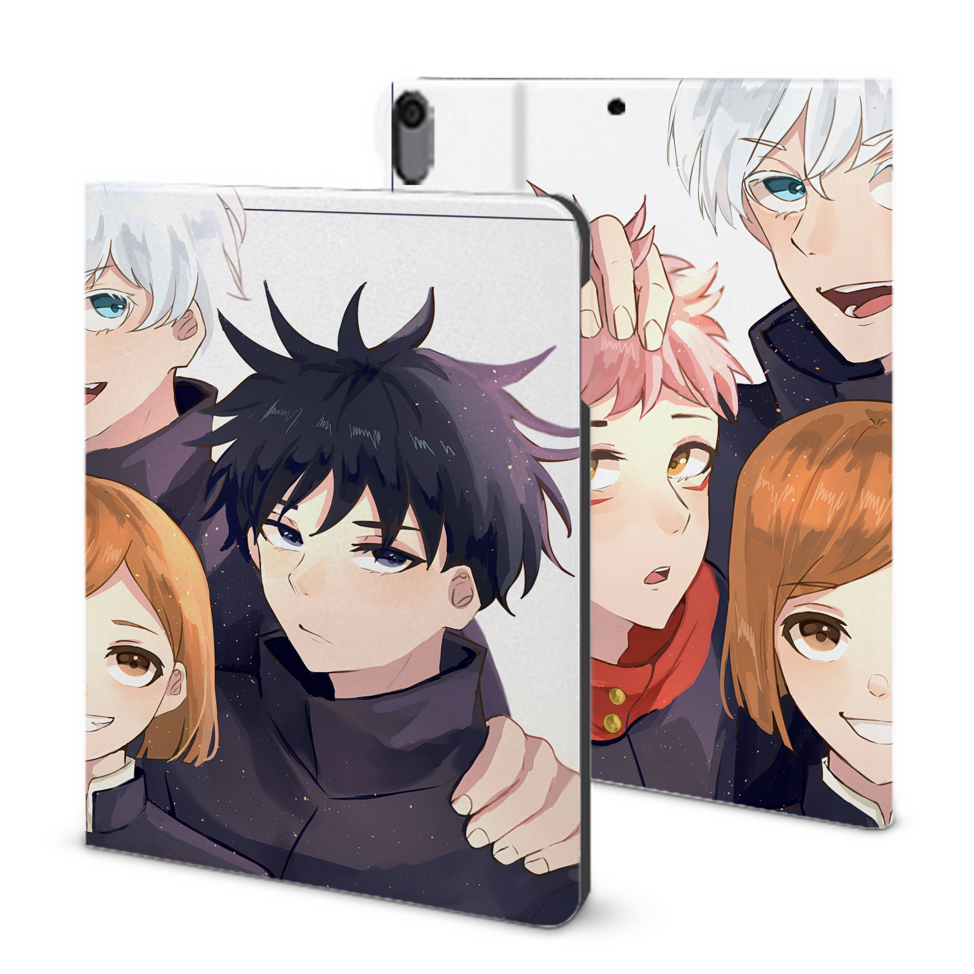 （画像用） 呪術廻戦 Jujutsu Kaisen IPad ケース ブック型 PUレザー TPU 耐衝撃 軽量 薄型 ペン収納なし 全面保護 IPad 各モデル対応